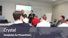  Presentation with acting - PPT theme featuring training - audience listens to the acting background and a dark gray colored foreground