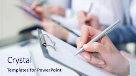  Presentation with business training - Beautiful PPT layouts featuring training - close-up of business human hands backdrop and a sky blue colored foreground