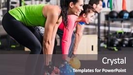  Presentation with functional medicine - Slide set with training - functional fitness workout in sport background and a dark gray colored foreground