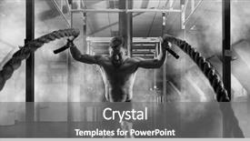  Presentation with battle - PPT theme enhanced with training - man working out with battle background and a gray colored foreground