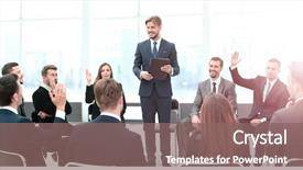  Presentation with communication - Slide deck having training - presentation to the large number background and a violet colored foreground