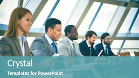  Presentation with business training - Amazing presentation having training - row of business people listening backdrop and a teal colored foreground