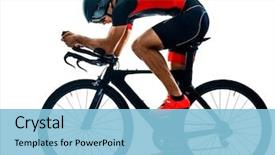  Presentation with triathlon - PPT theme having training - triathlete triathlon cyclist cycling background and a light blue colored foreground