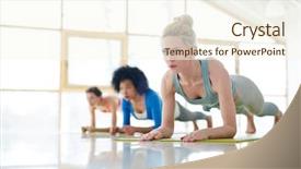  Presentation with diverse women - Amazing slides having training abs together in team backdrop and a cream colored foreground