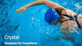  Presentation with swimming - Cool new presentation theme with swimmer in an indoor swimming backdrop and a teal colored foreground