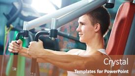  Presentation with bodybuilding - Slide set consisting of training-and-bodybuilding-man-doing background and a red colored foreground