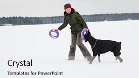  Presentation with dog park dogs plays - Audience pleasing PPT layouts consisting of training and playing with dogs backdrop and a white colored foreground
