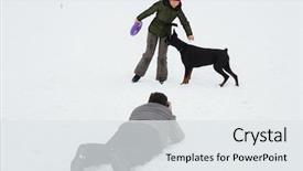  Presentation with dogs - Cool new theme with training and playing with dogs backdrop and a white colored foreground