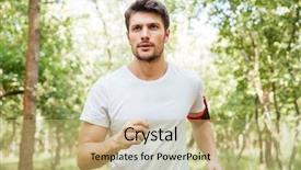  Presentation with athlete - Colorful PPT layouts enhanced with training aspire - concentrated young man athlete backdrop and a yellow colored foreground