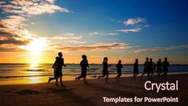 Presentation with group of people - Audience pleasing presentation consisting of training aspire - group of young people runs backdrop and a wine colored foreground