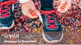  Presentation with cardio - Slide set enhanced with healthy lifestyle woman runner getting background and a violet colored foreground