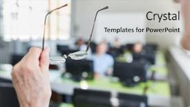  Presentation with student nurse teaching university - Presentation design consisting of training class - glasses of teacher or lecturer background and a  colored foreground