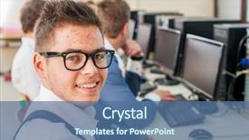  Presentation with learning - Amazing theme having training class - students learning computer science backdrop and a  colored foreground