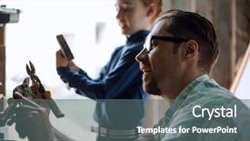  Presentation with father - Theme consisting of training department - close up father and son background and a gray colored foreground