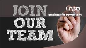  Presentation with team training - Theme consisting of training department - hand writing the text join background and a dark gray colored foreground