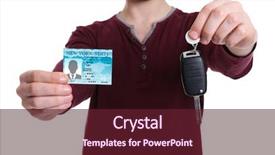  Presentation with car key - Audience pleasing slide deck consisting of training department - man with driving license backdrop and a tawny brown colored foreground