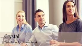  Presentation with business group meeting - PPT layouts consisting of training development - business people and teamwork concept background and a soft green colored foreground