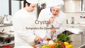  Presentation with commercial - Beautiful slides featuring training experts - chefs preparing a dish backdrop and a lemonade colored foreground