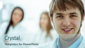  Presentation with university student internship - Amazing presentation having training experts - university students waiting for lab backdrop and a sky blue colored foreground