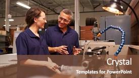  Presentation with safety training - Colorful slides enhanced with training female apprentice on mill backdrop and a  colored foreground
