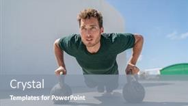  Presentation with strength - Slides with training-fit-man-exercising-pushup background and a gray colored foreground