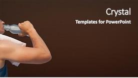  Presentation with animation - Slide set having training gear drinking water background and a wine colored foreground