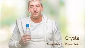  Presentation with training aspire man running - Slides enhanced with training holding towel and water background and a lemonade colored foreground