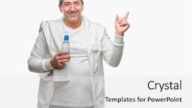  Presentation with training aspire man running - Beautiful slide deck featuring training holding towel and water backdrop and a white colored foreground