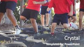  Presentation with training camp - Slides with training in the boot camp background and a dark gray colored foreground
