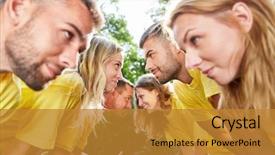  Presentation with team training - Cool new presentation design with training in workshop for teambuilding backdrop and a gold colored foreground