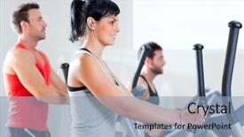  Presentation with club training - Colorful slide set enhanced with training on treadmill and elliptical backdrop and a light blue colored foreground