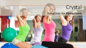  Presentation with ball sports - Presentation theme with training or workout with gym background and a lemonade colored foreground