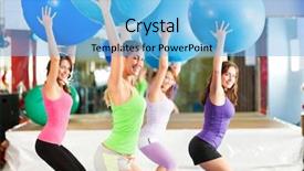  Presentation with ball sports - Presentation consisting of training or workout with gym background and a light blue colored foreground