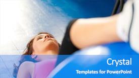  Presentation with gym ball - Presentation theme with training or workout with gym background and a teal colored foreground