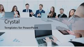  Presentation with business coaching - Cool new theme with training planning learning coaching business backdrop and a light blue colored foreground