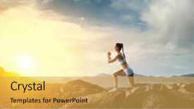  Presentation with rural women - Beautiful theme featuring training rural women - athlete woman outdoors mixed media backdrop and a  colored foreground