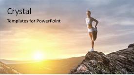  Presentation with athlete - Audience pleasing theme consisting of training rural women - athlete woman outdoors mixed media backdrop and a  colored foreground