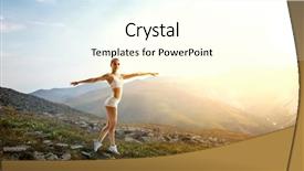  Presentation with athlete - Presentation theme consisting of training rural women - athlete woman outdoors mixed media background and a  colored foreground