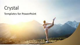  Presentation with athlete - Colorful slide set enhanced with training rural women - athlete woman outdoors mixed media backdrop and a  colored foreground