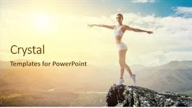  Presentation with rural women - Slide set enhanced with training rural women - athlete woman outdoors mixed media background and a cream colored foreground