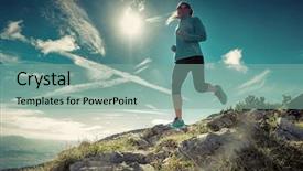  Presentation with rural women - Presentation featuring training rural women - female running in mountains background and a seafoam green colored foreground