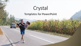  Presentation with country - PPT layouts featuring training rural women - man carries a woman background and a sky blue colored foreground