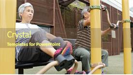  Presentation with rural women - Amazing slide deck having training rural women - senior couple exercising at outdoor backdrop and a tawny brown colored foreground