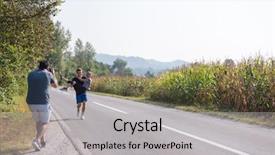  Presentation with videographer - Beautiful presentation theme featuring training rural women - young videographer with gimball video backdrop and a light gray colored foreground