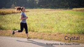  Presentation with healthy lifestyle - Presentation theme enhanced with training rural women - young woman enjoying background and a coral colored foreground