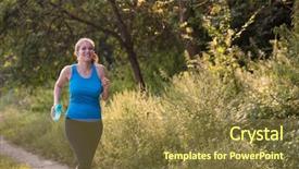  Presentation with healthy lifestyle - Theme with training rural women - young woman enjoying background and a  colored foreground