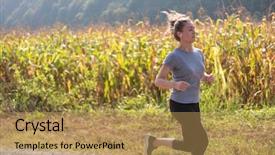  Presentation with healthy lifestyle - Audience pleasing theme consisting of training rural women - young woman enjoying backdrop and a  colored foreground