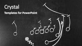  Presentation with chalkboard - Presentation theme with training team - scheme of football game background and a dark gray colored foreground