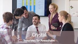  Presentation with young business people - Theme enhanced with training team - startup business young creative people background and a gray colored foreground