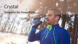  Presentation with runner - Colorful slide deck enhanced with training with bottle of water backdrop and a coral colored foreground